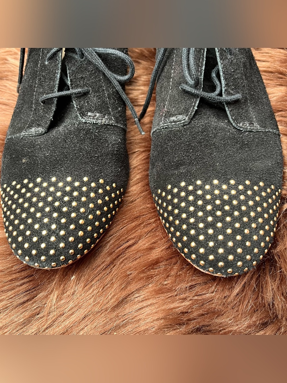 Loeffler Randall "Mamie" Black Suede Gold Studded Booties - Picture 7 of 14